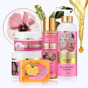 Women Skin Glowing Body Lotion Set With Niacinamide